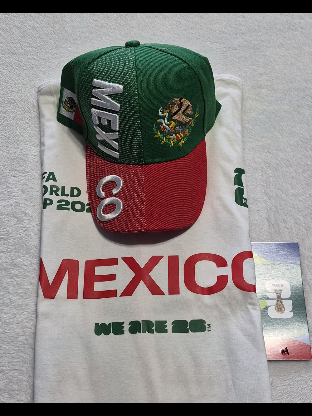 NWT 2026 FIFA LICENSED WORLD CUP MEXICO SHIRT & HAT SET